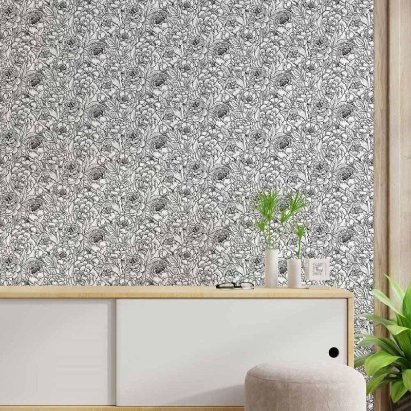 Papel de Parede Adesivo floral colorir N014148 - Papel na Parede
