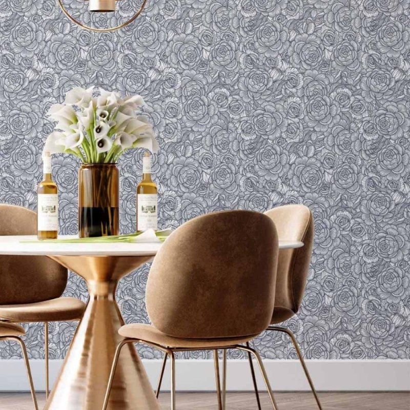 Papel de Parede Adesivo floral colorir N014149 - Papel na Parede