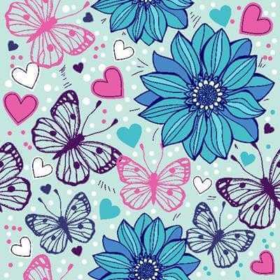 Papel de Parede Adesivo Floral e Borboletas 146209487 - Papel na Parede