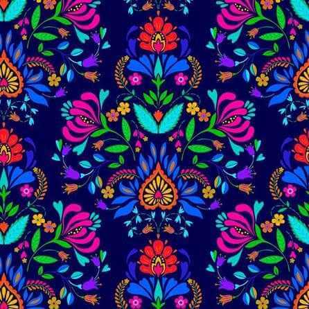 Papel de Parede Adesivo Floral Étnico Jovem Colorido 288931340 - Papel na Parede