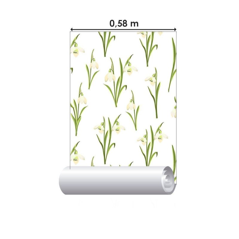 Papel de Parede Adesivo Floral Flocos de Neve N012044 - Papel na Parede