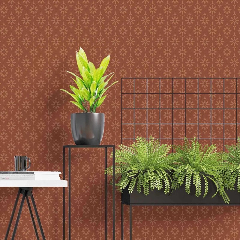 Papel de Parede Adesivo Floral Geométrico 885648374 - Papel na Parede