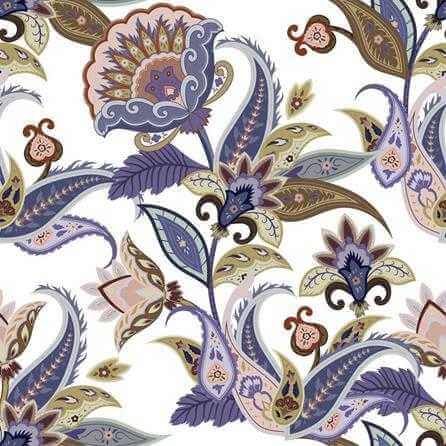 Papel de Parede Adesivo Floral Indiano 363628028 - Papel na Parede
