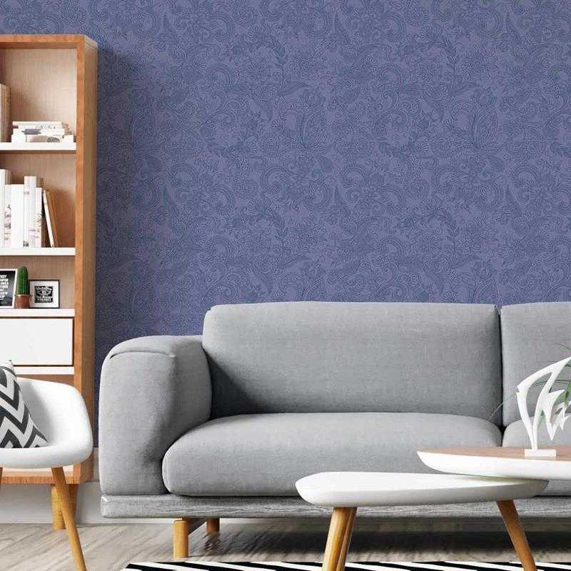 Papel de Parede Adesivo Floral Indiano Azul N05256 - Papel na Parede