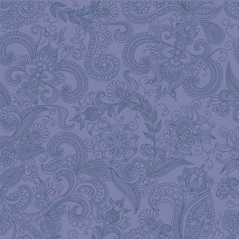 Papel de Parede Adesivo Floral Indiano Azul N05256 - Papel na Parede