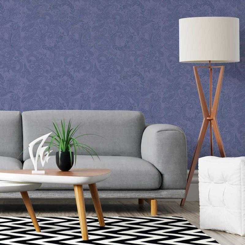 Papel de Parede Adesivo Floral Indiano Azul N05256 - Papel na Parede