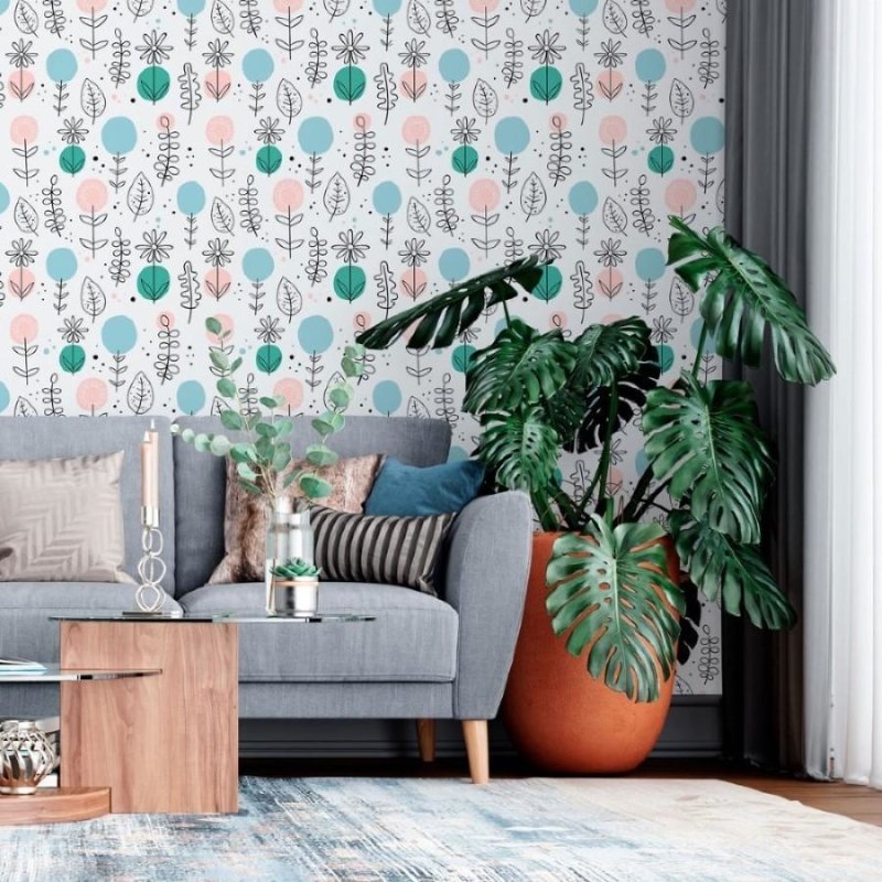 Papel de Parede Adesivo Floral Infantil N013280 - Papel na Parede