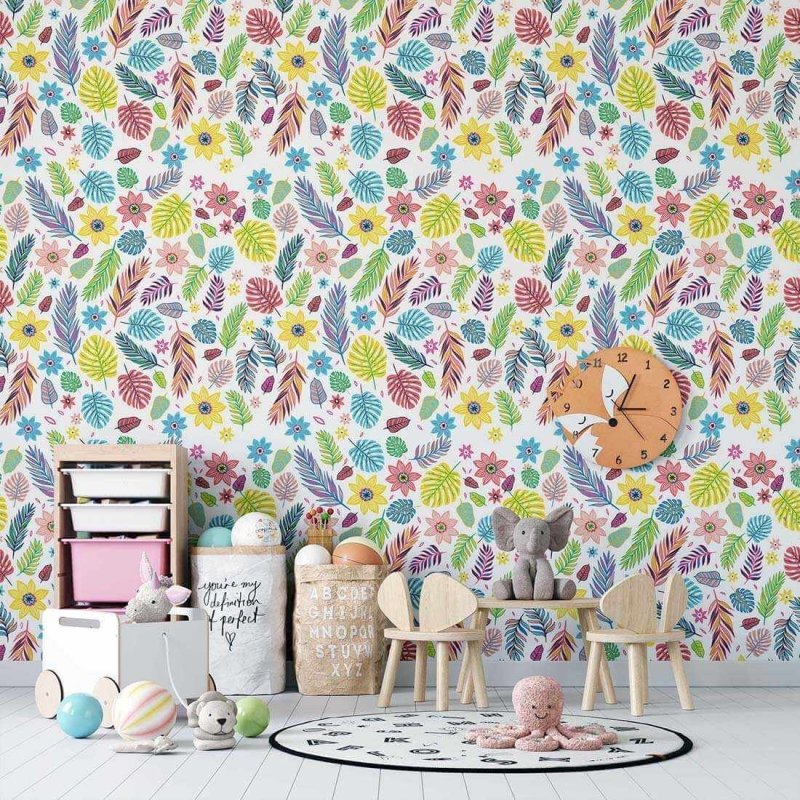Papel de Parede Adesivo Floral Infantil N02059 - Papel na Parede