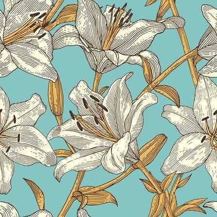 Papel de Parede Adesivo Floral Lírios 80701738 - Papel na Parede