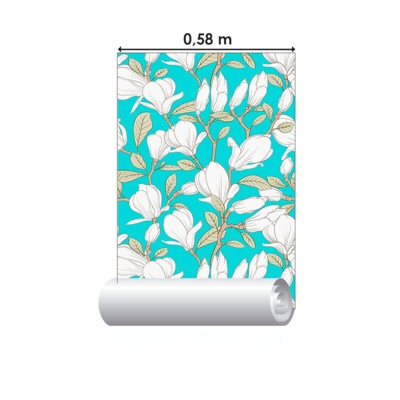 Papel de Parede Adesivo Floral Magnólias N013054 - Papel na Parede