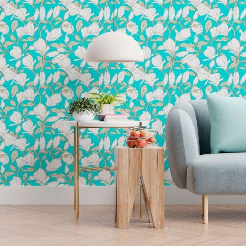 Papel de Parede Adesivo Floral Magnólias N013054 - Papel na Parede