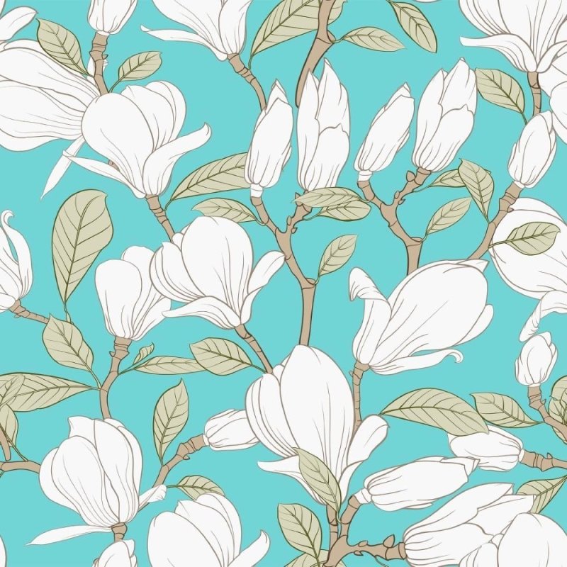 Papel de Parede Adesivo Floral Magnólias N013054 - Papel na Parede
