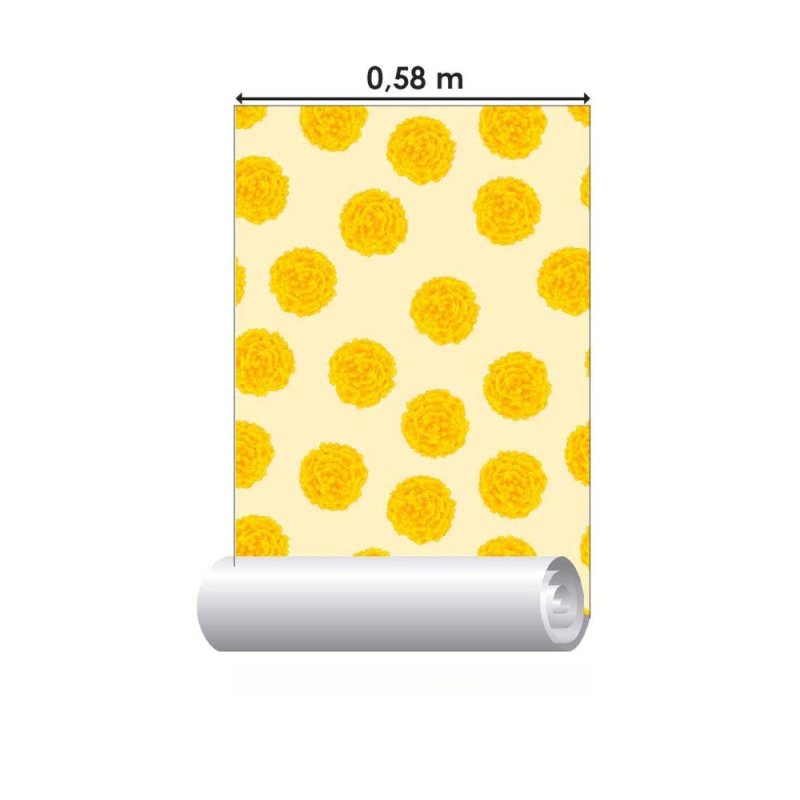 Papel de Parede Adesivo Floral Mari Gold N011143 - Papel na Parede