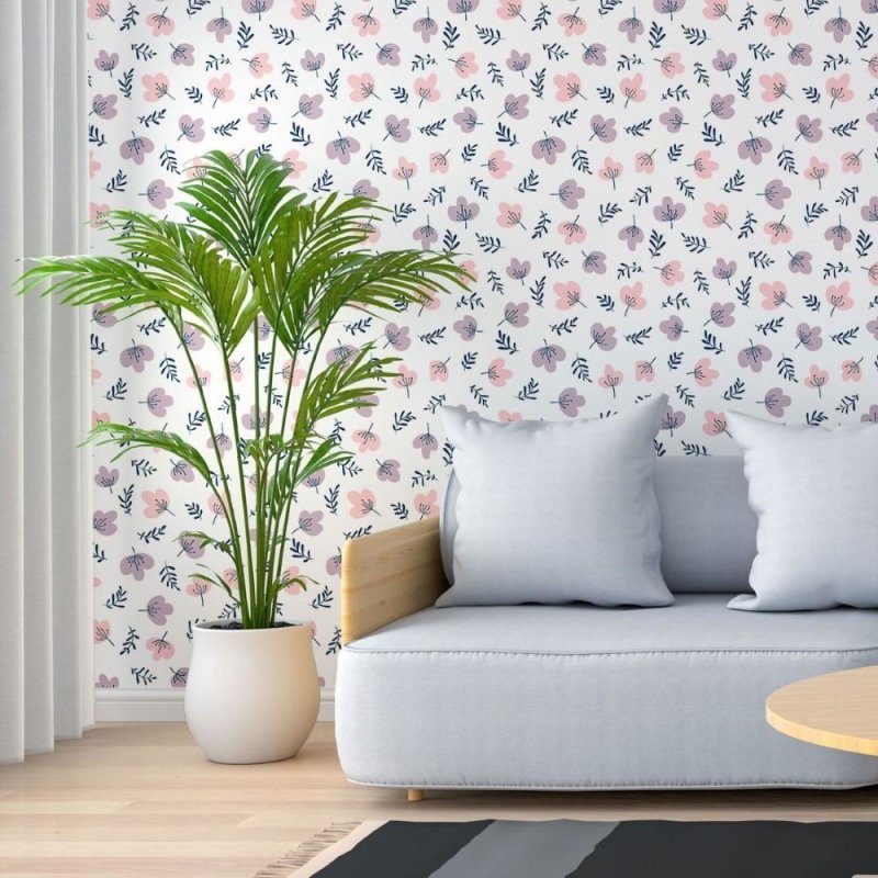 Papel de Parede Adesivo Floral Minimalista N013146 - Papel na Parede