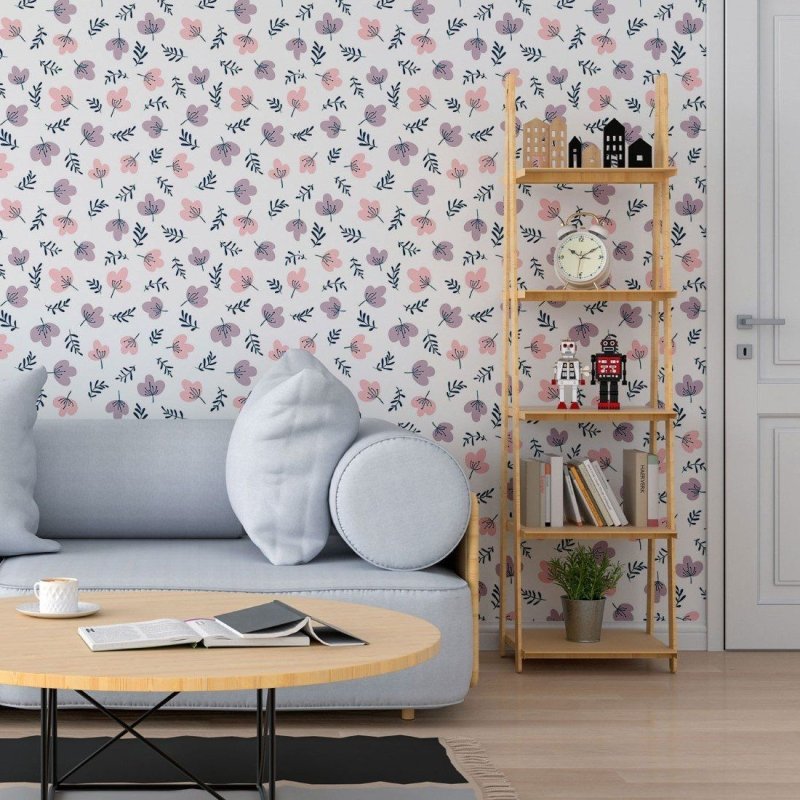 Papel de Parede Adesivo Floral Minimalista N013146 - Papel na Parede