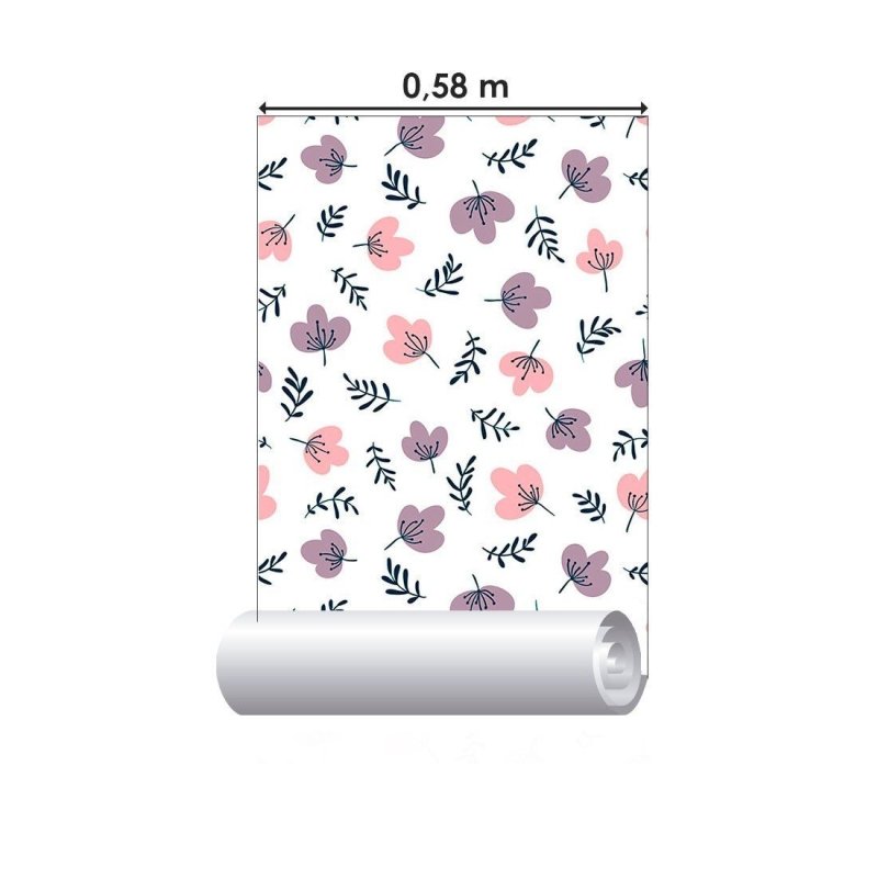 Papel de Parede Adesivo Floral Minimalista N013146 - Papel na Parede