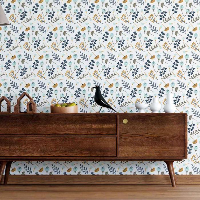 Papel de Parede Adesivo Floral Minimalista N09020 - Papel na Parede
