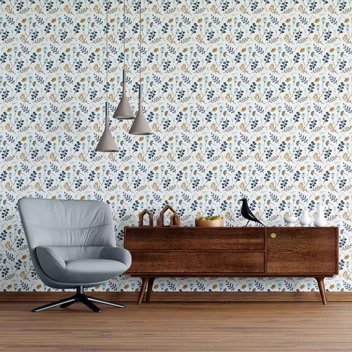 Papel de Parede Adesivo Floral Minimalista N09020 - Papel na Parede