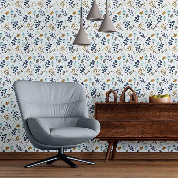 Papel de Parede Adesivo Floral Minimalista N09020 - Papel na Parede