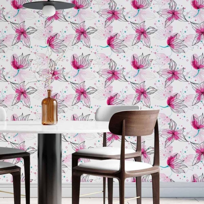 Papel de Parede Adesivo floral N014113 - Papel na Parede