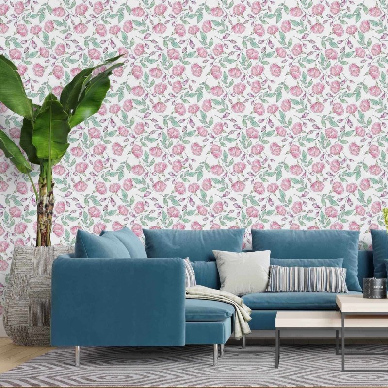 Papel de Parede Adesivo Floral N2023 - Papel na Parede