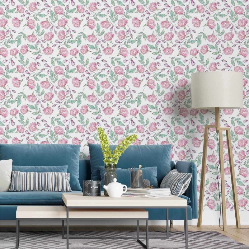 Papel de Parede Adesivo Floral N2023 - Papel na Parede