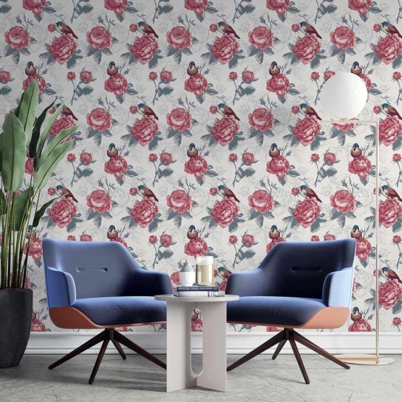 Papel de Parede Adesivo Floral N24306 - Papel na Parede