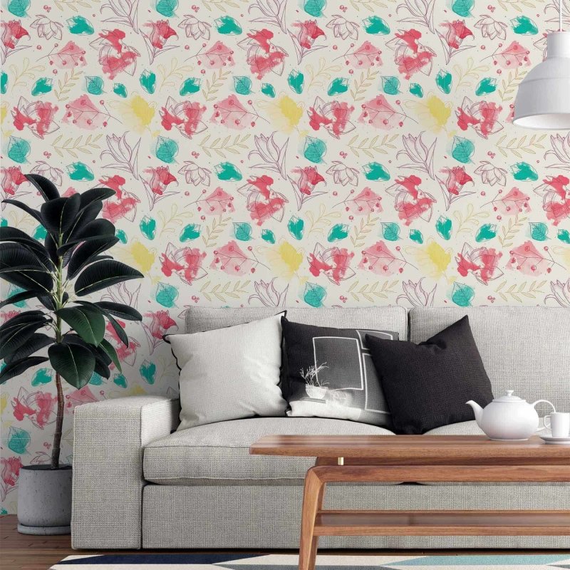 Papel de Parede Adesivo Floral N41985 - Papel na Parede