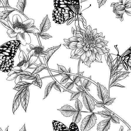 Papel de Parede Adesivo Floral N454 - Papel na Parede