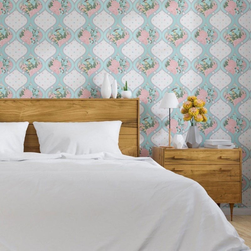 Papel de Parede Adesivo Floral Ondas N013096 - Papel na Parede