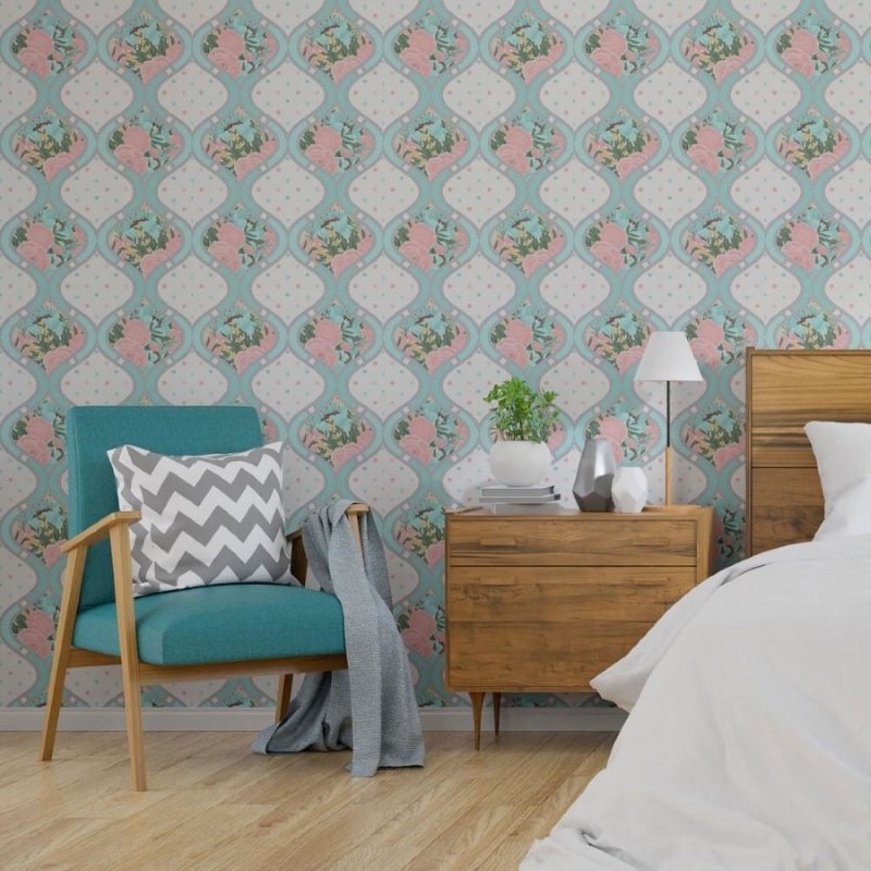 Papel de Parede Adesivo Floral Ondas N013096 - Papel na Parede