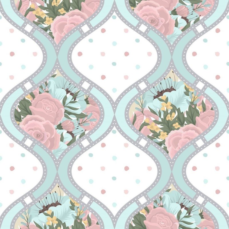 Papel de Parede Adesivo Floral Ondas N013096 - Papel na Parede
