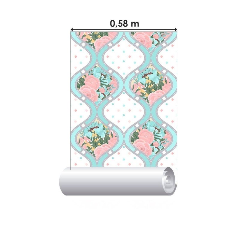 Papel de Parede Adesivo Floral Ondas N013096 - Papel na Parede