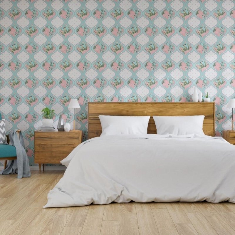 Papel de Parede Adesivo Floral Ondas N013096 - Papel na Parede