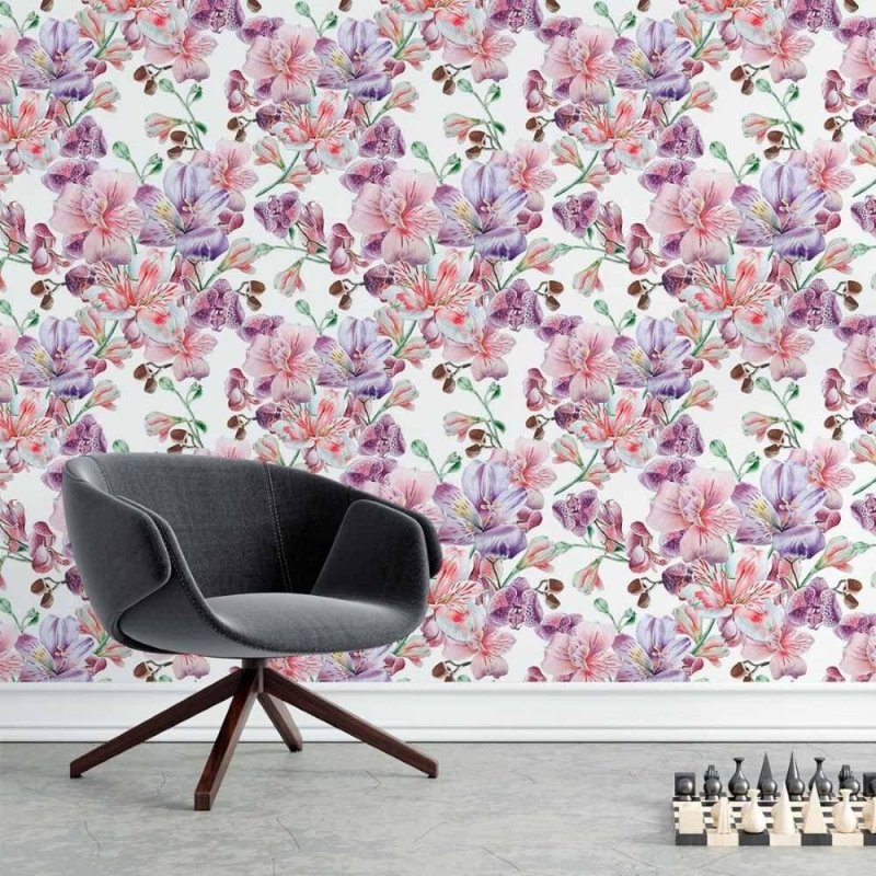 Papel de Parede Adesivo Floral Orquideas N015128 - Papel na Parede