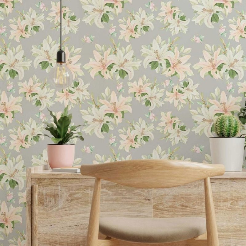 Papel de Parede Adesivo floral pastel N014059 - Papel na Parede