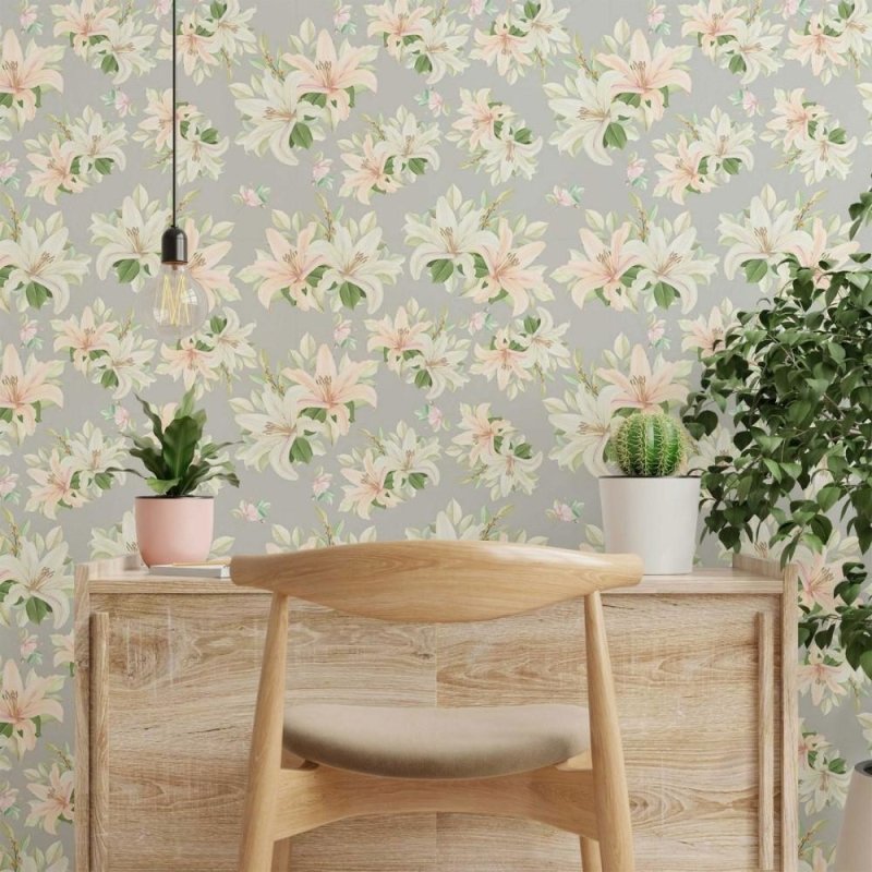 Papel de Parede Adesivo floral pastel N014059 - Papel na Parede