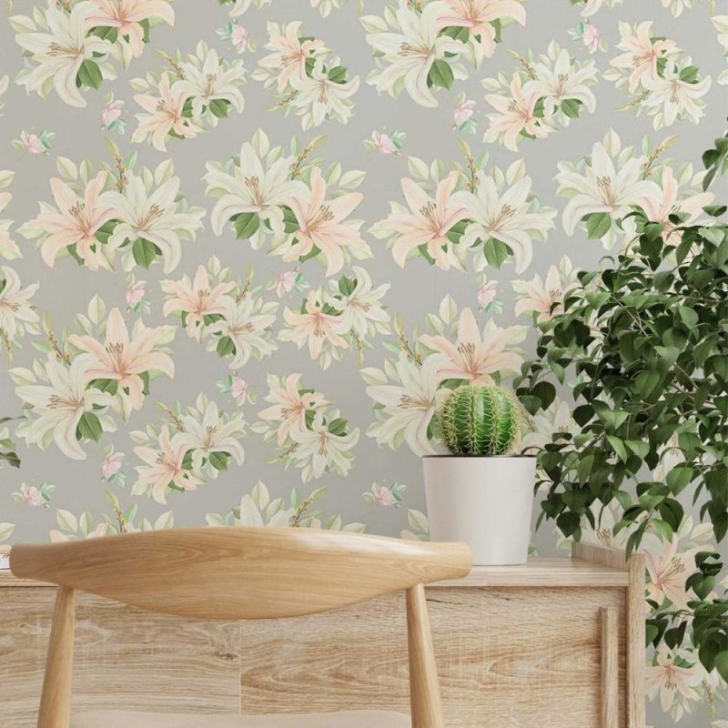 Papel de Parede Adesivo floral pastel N014059 - Papel na Parede
