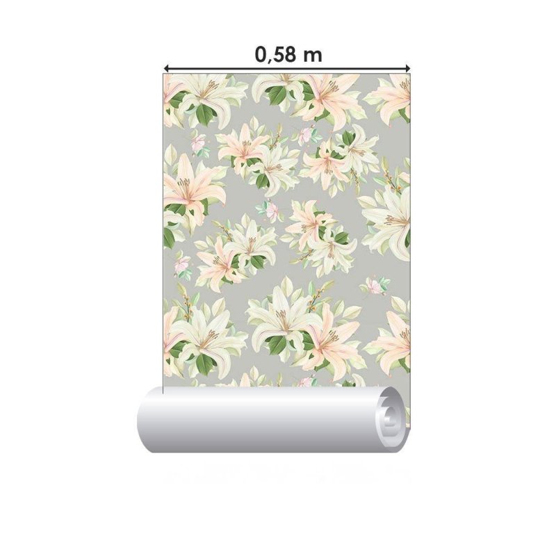 Papel de Parede Adesivo floral pastel N014059 - Papel na Parede