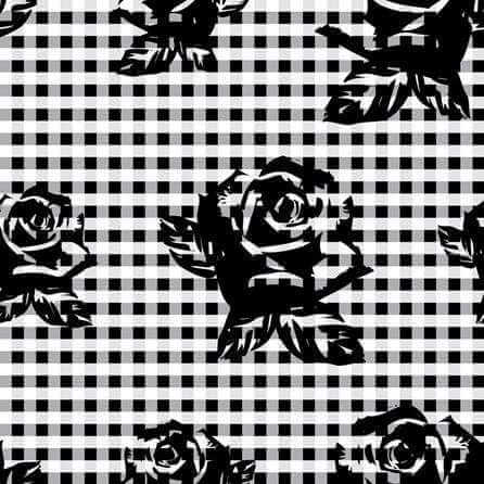 Papel de Parede Adesivo Floral Preto e Branco 855306 - Papel na Parede