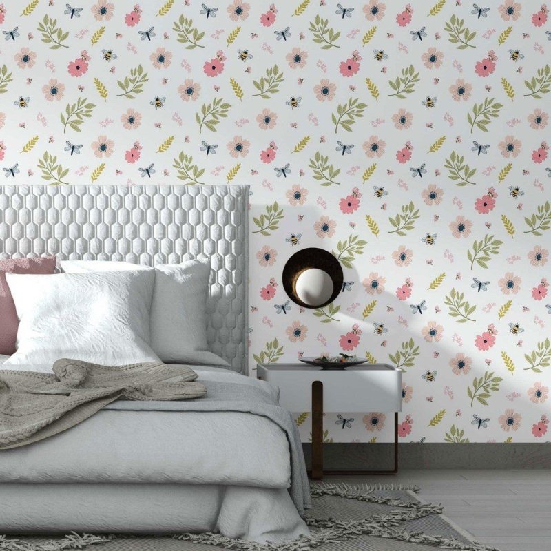 Papel de Parede Adesivo floral primavera N014054 - Papel na Parede