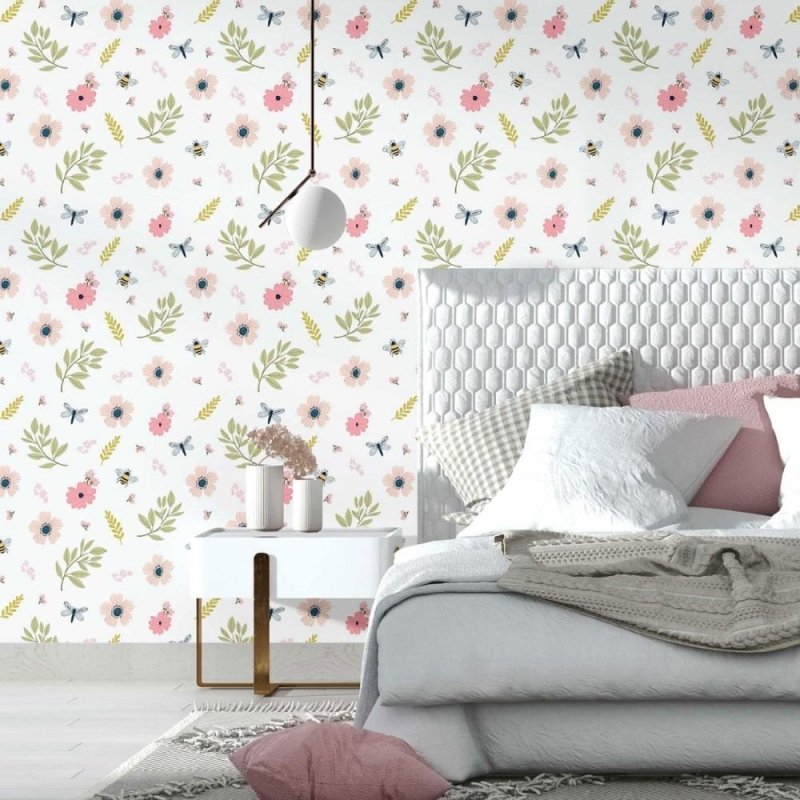 Papel de Parede Adesivo floral primavera N014054 - Papel na Parede
