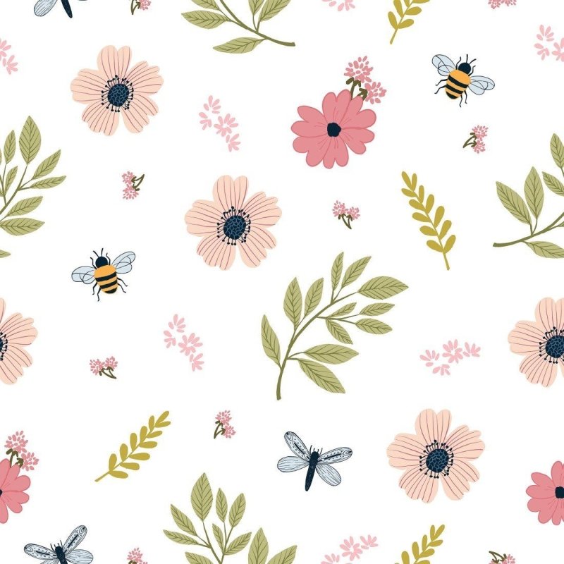 Papel de Parede Adesivo floral primavera N014054 - Papel na Parede