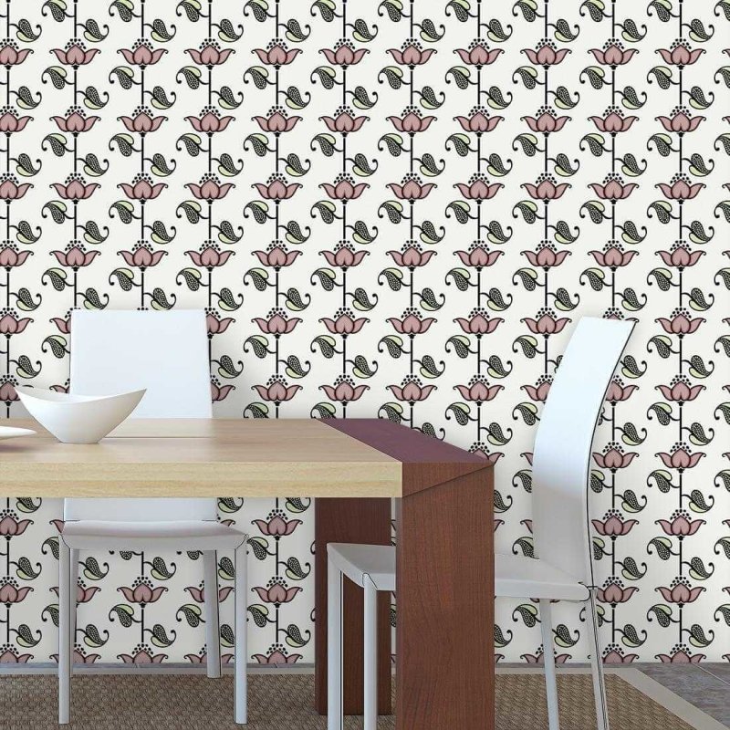 Papel de Parede Adesivo Floral Rosa 1140 - Papel na Parede