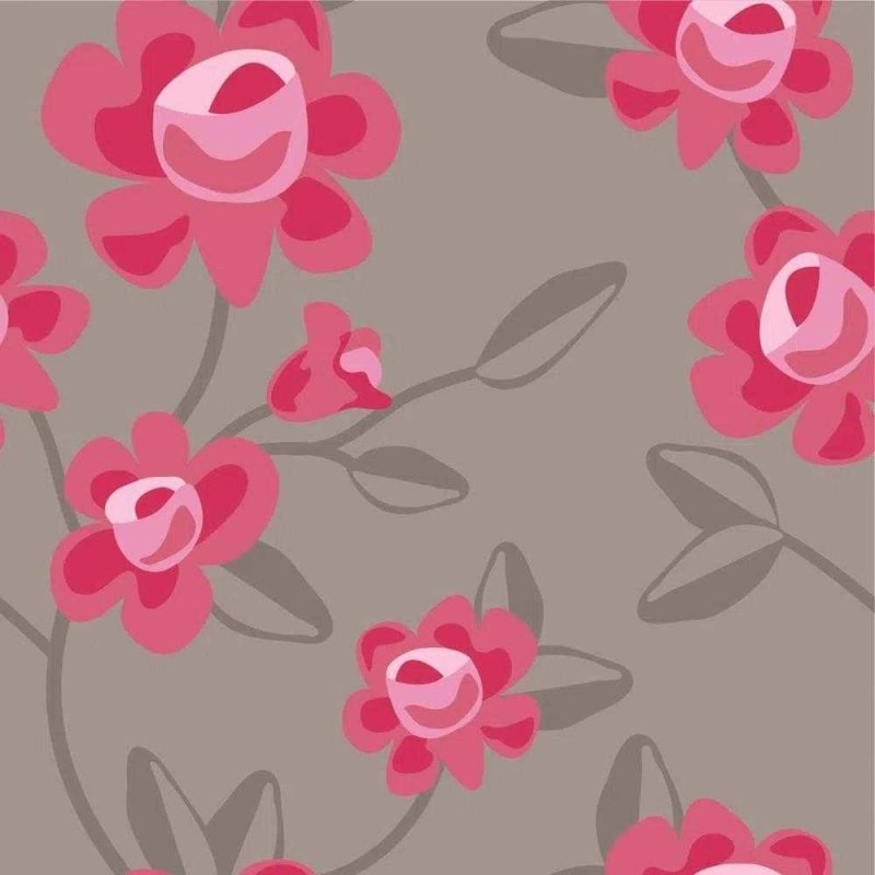 Papel de Parede Adesivo Floral Rosa 849175636 - Papel na Parede