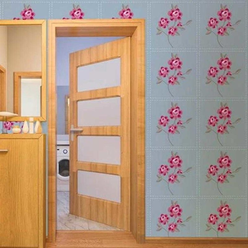 Papel de Parede Adesivo Floral Rosa 849175639 - Papel na Parede