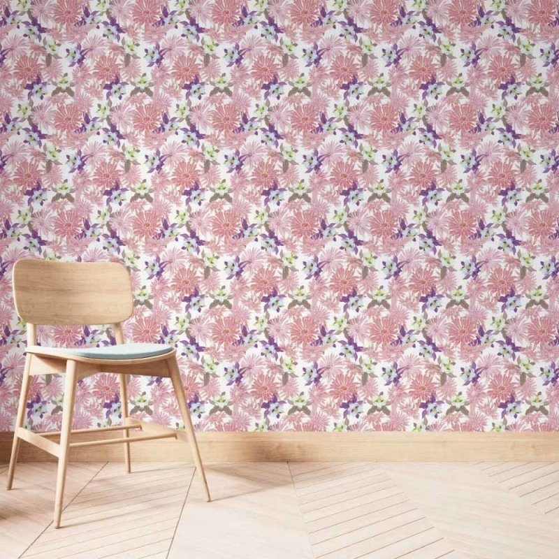 Papel de Parede Adesivo Floral Rosado N014019 - Papel na Parede