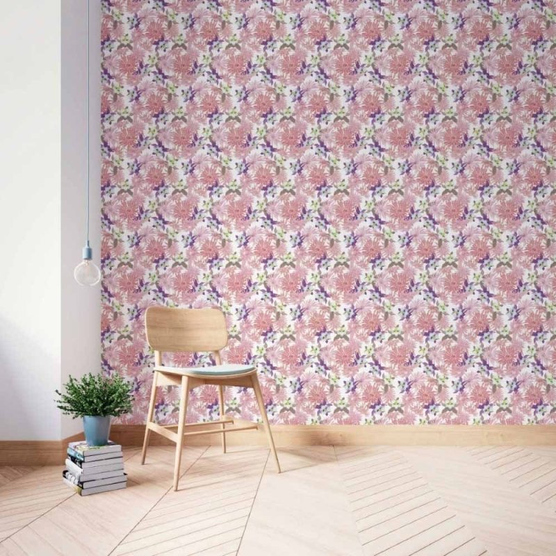 Papel de Parede Adesivo Floral Rosado N014019 - Papel na Parede