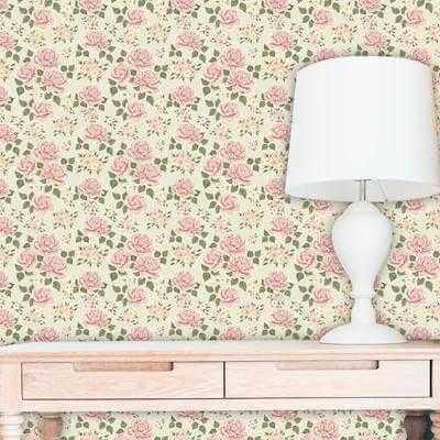 Papel de Parede Adesivo Floral Rosas 102085426 - Papel na Parede