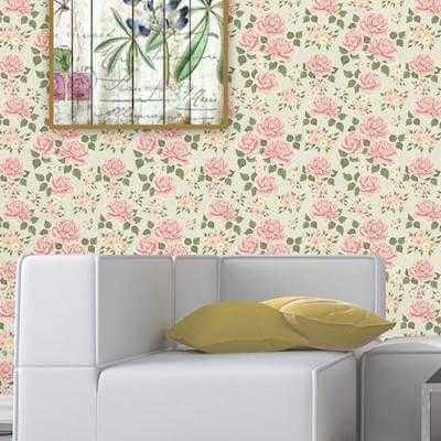 Papel de Parede Adesivo Floral Rosas 102085426 - Papel na Parede